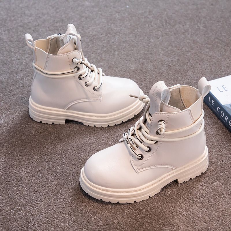 British Style Casual Trend Martin Shoes For Boys And Girls-White