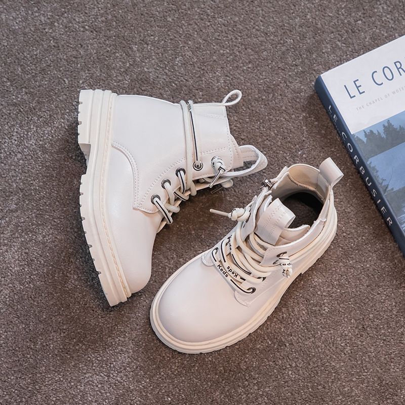 British Style Casual Trend Martin Shoes For Boys And Girls-White
