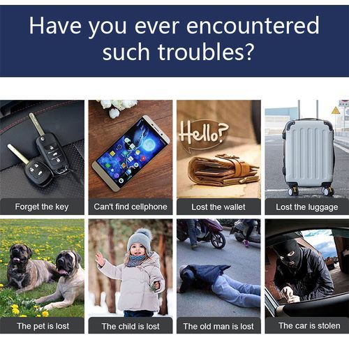 Smart Bluetooth GPS Tracker Key Locator Pet Anti-Lost Tag For Kids Wallets Luggage Suitcases