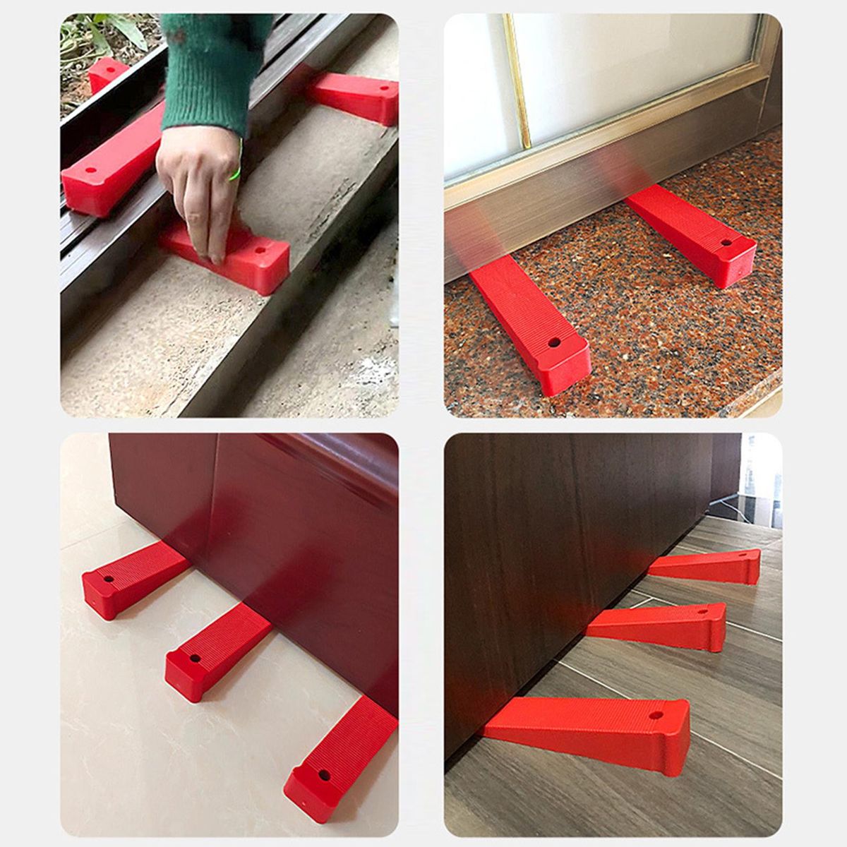 5Pcs Spacers Wedges Door Leveler Adjustment Spacers Wedges Red