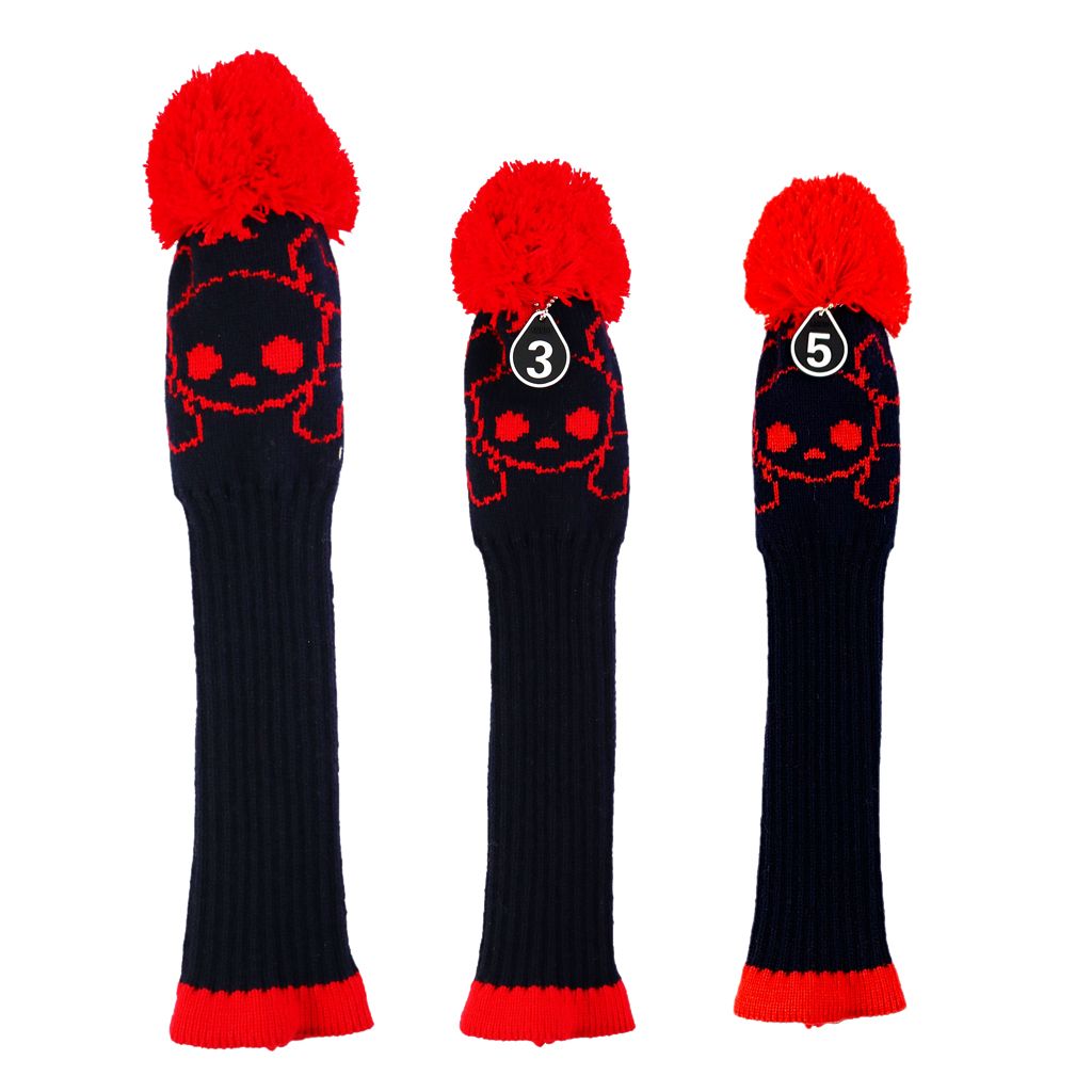 3pcs Knit Wood Golf Covers Pom-Pom Driver 460cc/fairway Ut