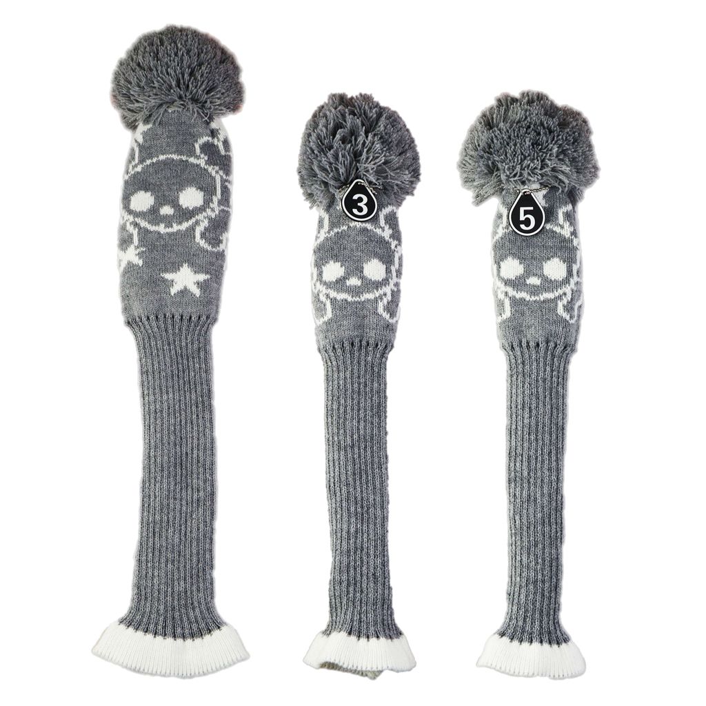 3pcs Knit Wood Golf Covers Pom-Pom Driver 460cc/fairway Ut