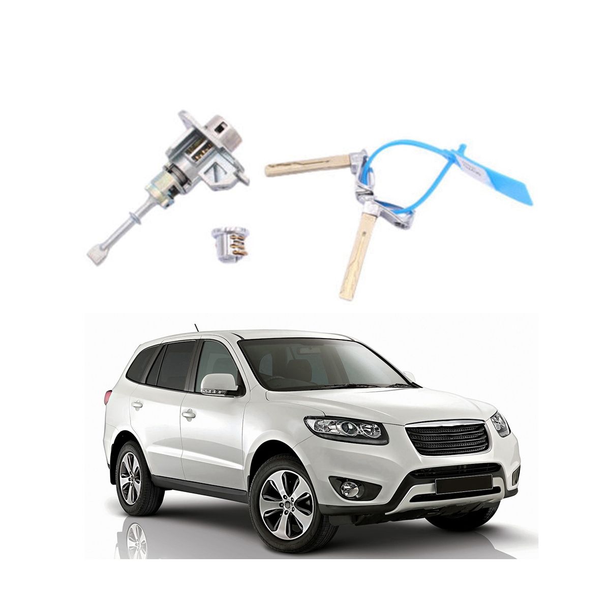 Car Door Lock Cylinder 2 Keys & -Glove Box Set Fit for 2013-2018