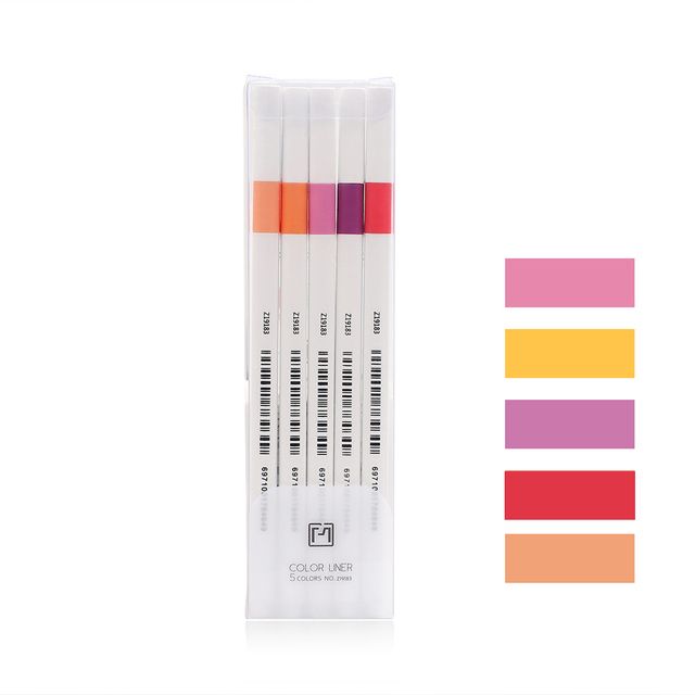 Jianwu 5pcs/box Painting Graffiti Watercolor Pen Waterproof