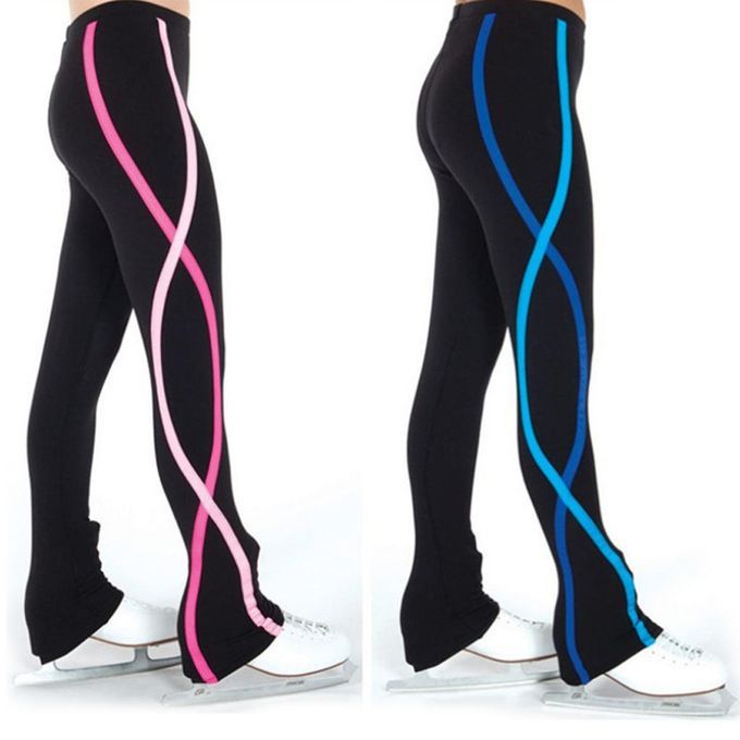 Ice Skating Pants Practicing Training Leggings Black Tights Blue 150