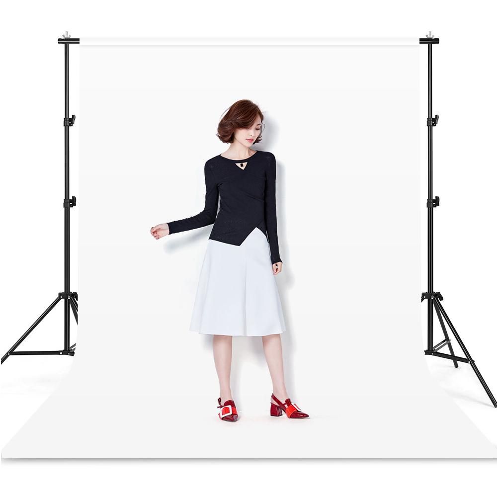 Studio Photography Backdrop Kit with 2 * 3m/6.6 * 10ft Metal Stand Bracket + 3pcs 1.6 * 3m/5.2 * 10ft Backdrops Backdround(Black/White/Green) + 3pcs Backdrop Clamps +   Carry Bag