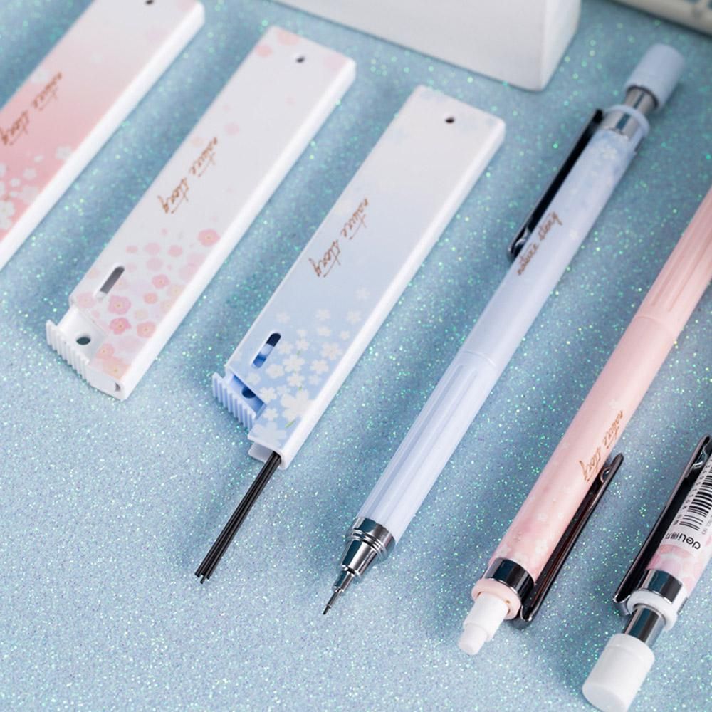 Deli Mechanical Pencil Set Automatic Drafting Pencil Includes 3 Pencils/3 Pack 0.5mm Lead Refills Drawing Pencil Refillable for Drafting/Sketching/Illustrations/Architecture 3-Count