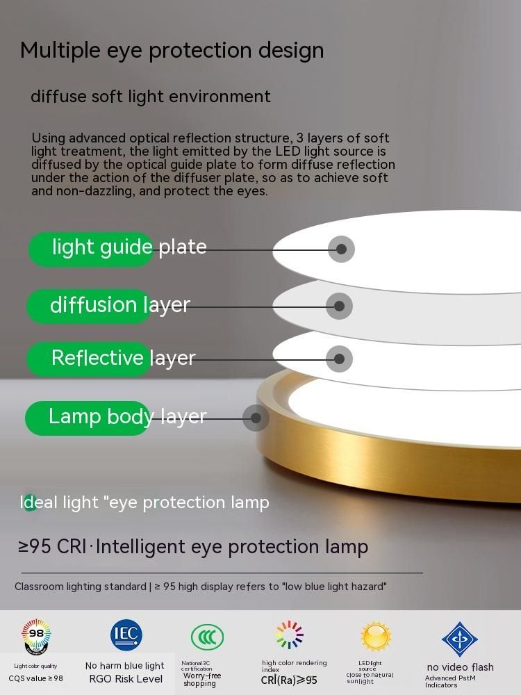 Light luxury ultra-thin lamp bedroom lamp led ceiling lamp