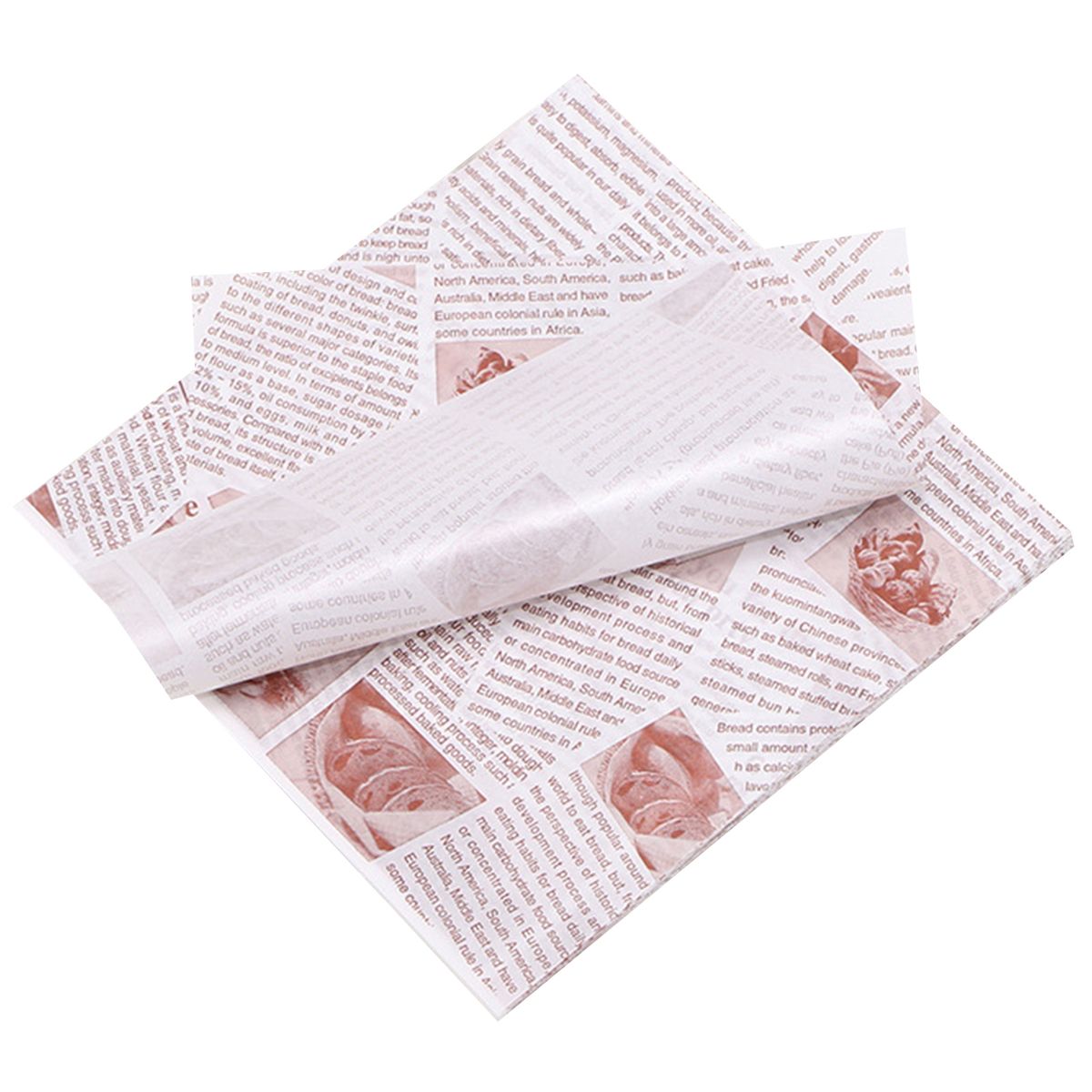 100Pcs Cake Wrapping Paper Sandwich Printed Square Wrapping A
