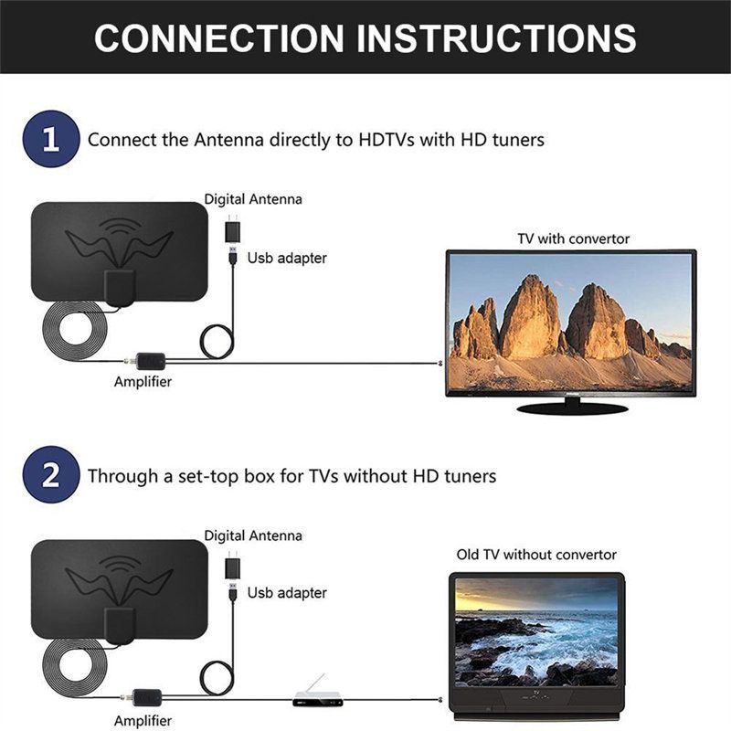 Indoor TV Antenna Amplifier Satellite Digital Freeview