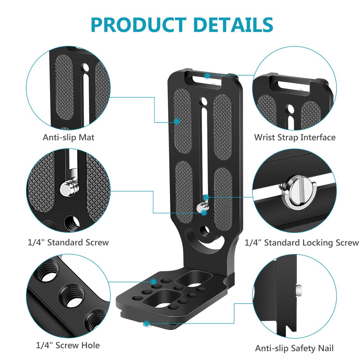 L Shape Bracket Vertical QR Plate Universal DSLR Camera L Bracket With 1/4 Inch Screw Arca Swiss Compatible With Osmo Ronin Zhiyun Nikon Canon Sony DSLR Camera