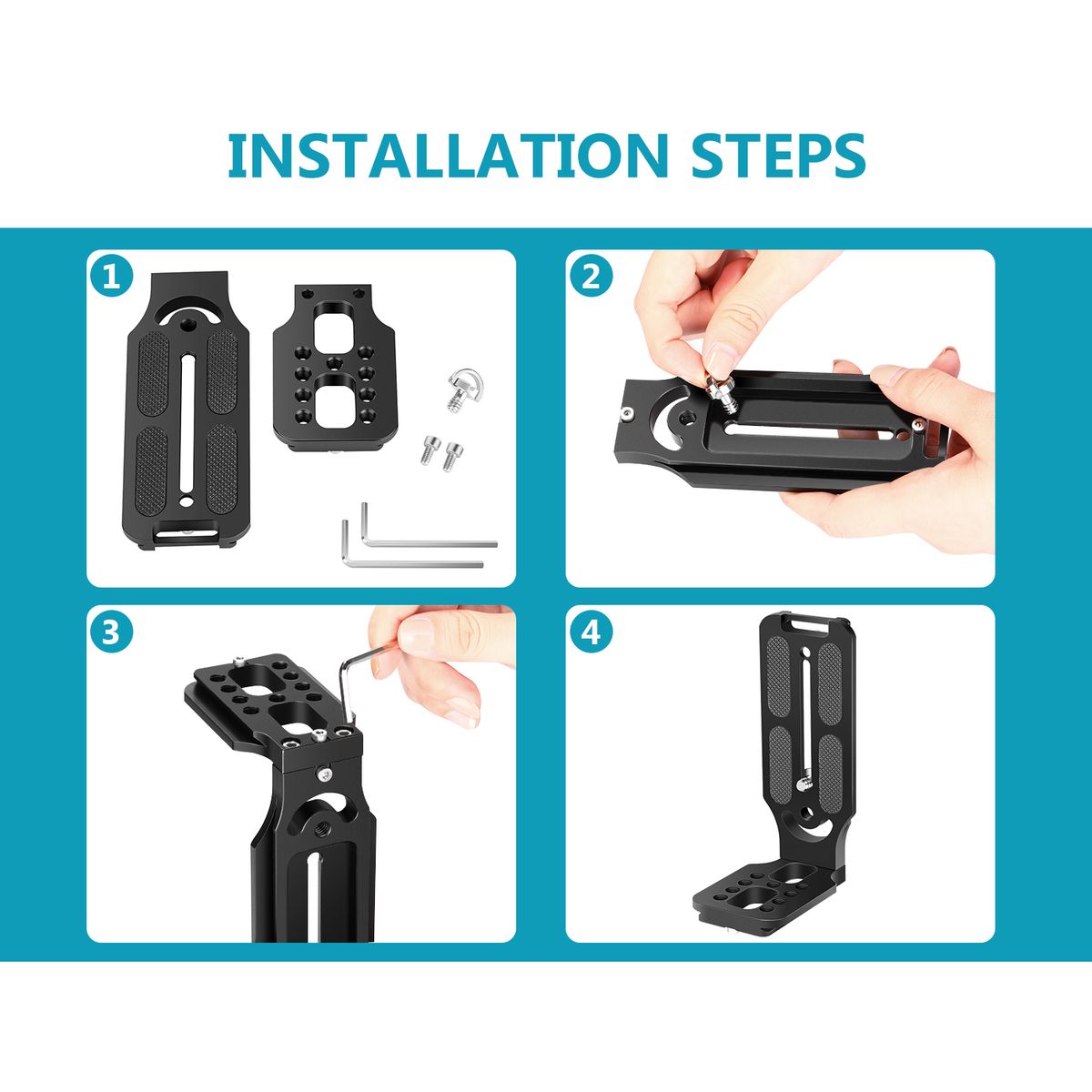 L Shape Bracket Vertical QR Plate Universal DSLR Camera L Bracket With 1/4 Inch Screw Arca Swiss Compatible With Osmo Ronin Zhiyun Nikon Canon Sony DSLR Camera