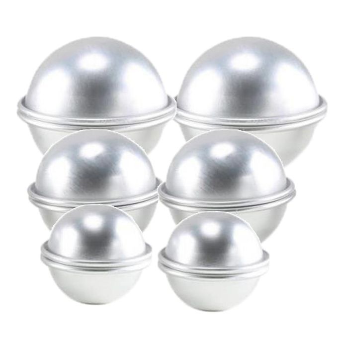 6pcs Bath  Molds Aluminum DIY  Ball Cake Bath  Mould