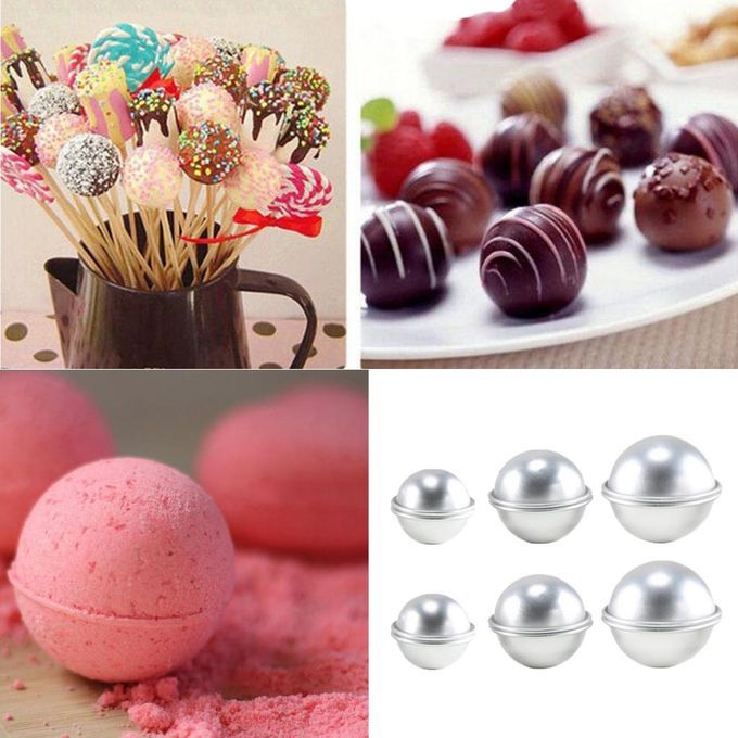 6pcs Bath  Molds Aluminum DIY  Ball Cake Bath  Mould