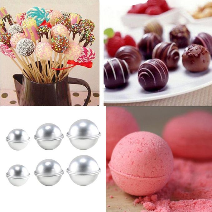 6pcs Bath  Molds Aluminum DIY  Ball Cake Bath  Mould