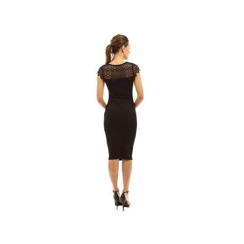 Lace Stitching Pregnant Woman Dress - Black