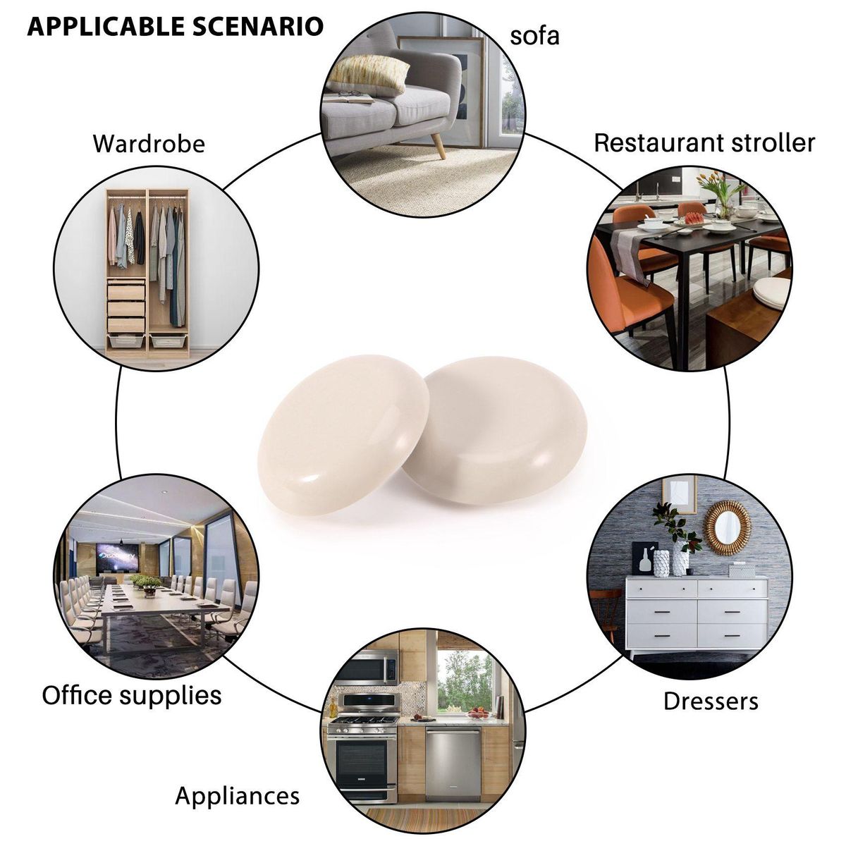 Round Furniture Sliders Reusable Glider Moving Pad for Moving Heavy Furniture on the Floor Carpet Surface
