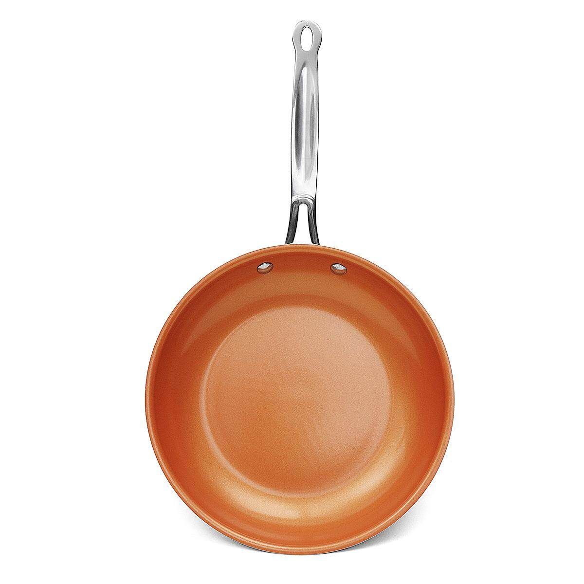 10inch Non-stick Aluminum Fry Pan Flat Frying Pan Ceramic Coating Copper