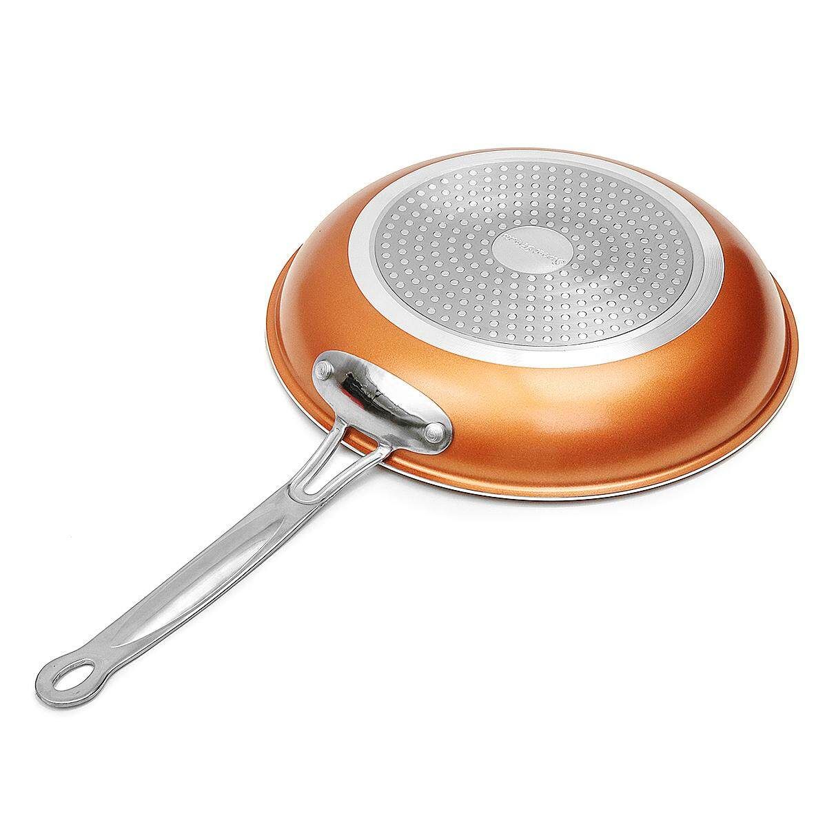 10inch Non-stick Aluminum Fry Pan Flat Frying Pan Ceramic Coating Copper
