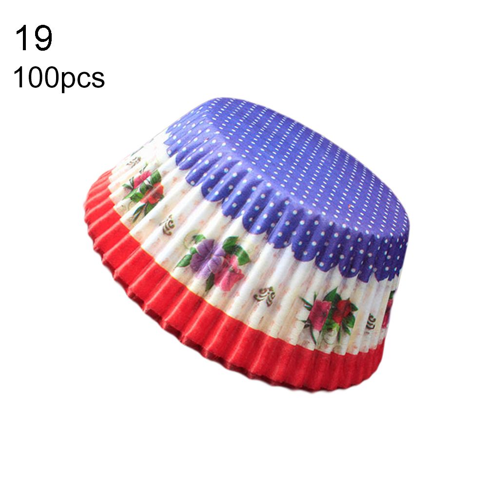 100Pcs Lovely Cupcake Cake Paper Cup Baking Chocolate-19#