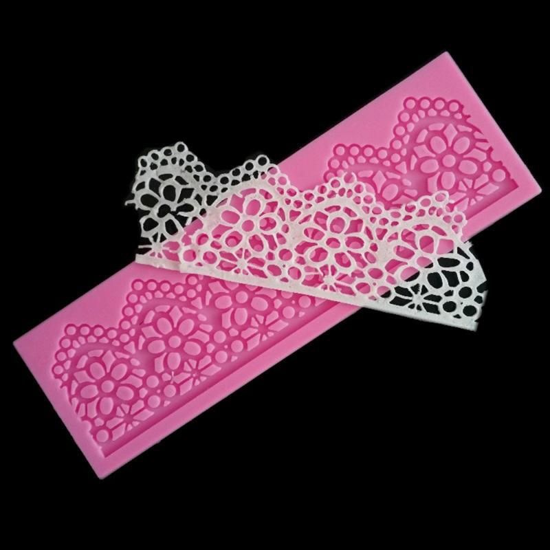 2 PCS DIY Baking Tools Lace Silicone Moulds Fondant Cake Surrounding Decoration Tools Chocolate Mould