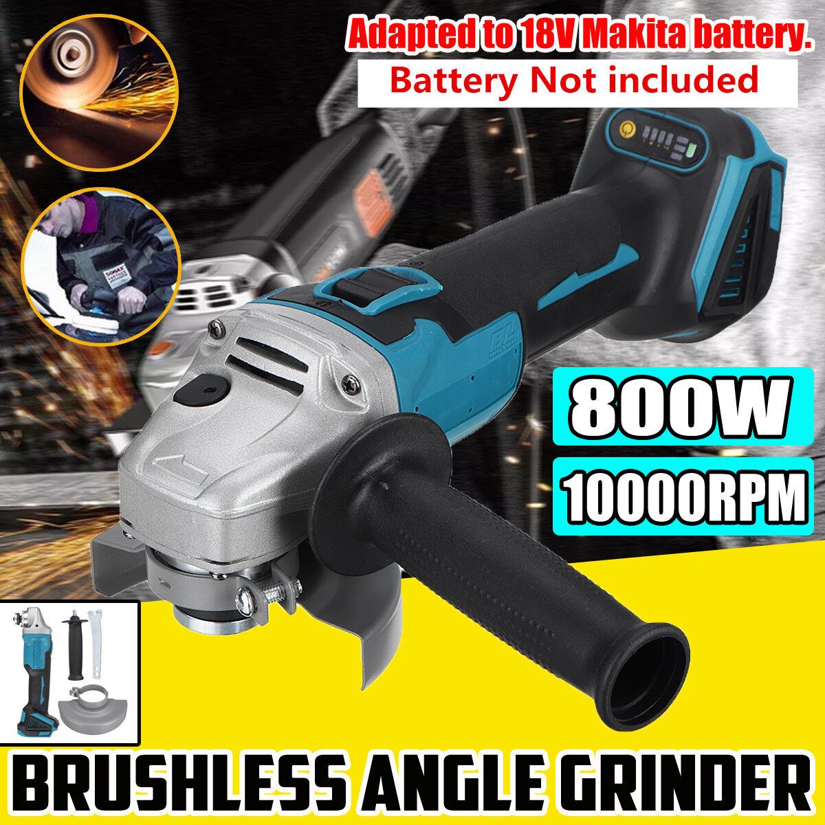 Cordless Angle Grinde For 18V Brushless Angle Grinder 125mm Discs