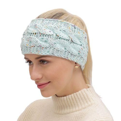 Light Blue Yarn Color Spring Winter Ear Warmer Headband For