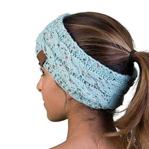 Light Blue Yarn Color Spring Winter Ear Warmer Headband For