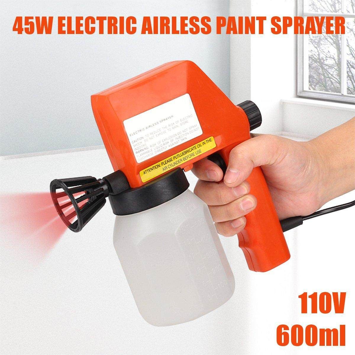 45W Electric Paint Sprayer Airless System Zoom Handheld Spray Outdoors 110V
