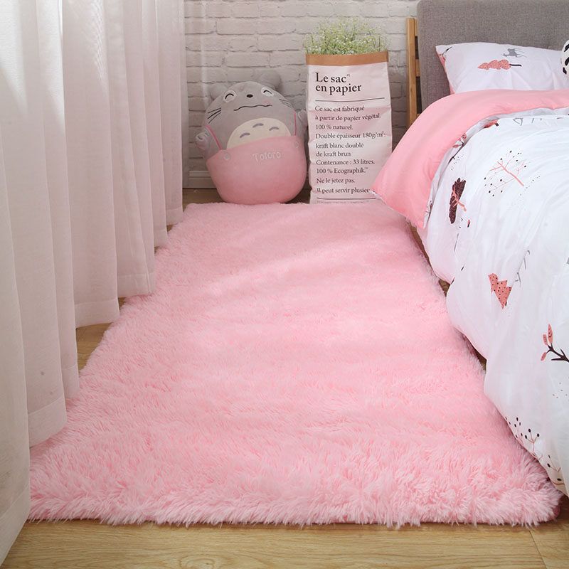 40x60cm Fluffy Rugs Anti-Skid Shaggy Area Rugs Carpet Dining Room Floor Mat Home Bedroom Stylish Pink 40x60cm