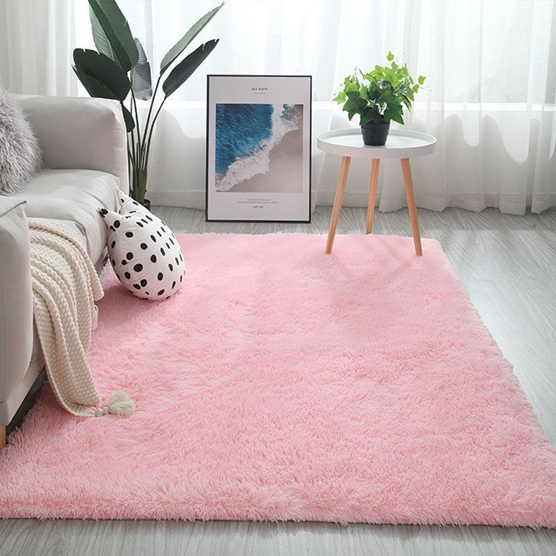 40x60cm Fluffy Rugs Anti-Skid Shaggy Area Rugs Carpet Dining Room Floor Mat Home Bedroom Stylish Pink 40x60cm