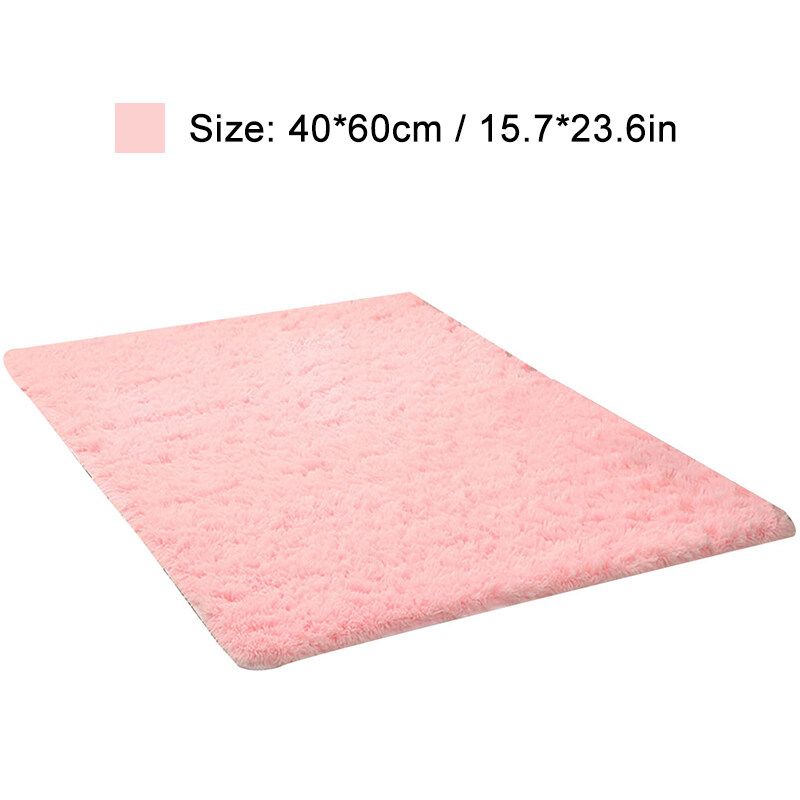 40x60cm Fluffy Rugs Anti-Skid Shaggy Area Rugs Carpet Dining Room Floor Mat Home Bedroom Stylish Pink 40x60cm