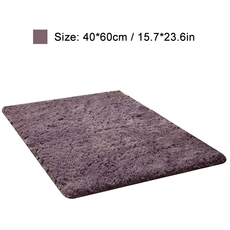 40x60cm Fluffy Rugs Anti-Skid Shaggy Area Rugs Carpet Dining Room Floor Mat Home Bedroom Stylish Purple 40x60cm