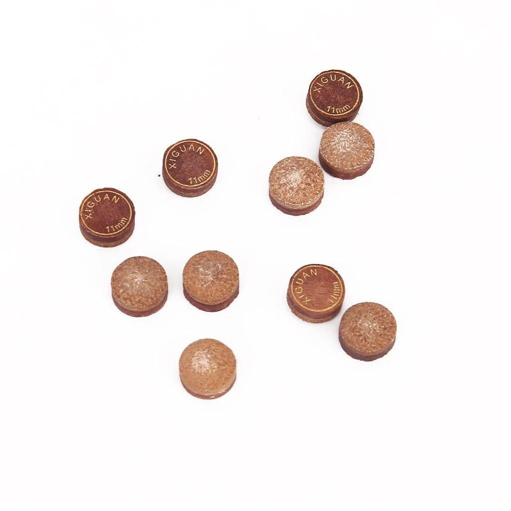 10pcs 11mm Glue On Leather Snooker Billard  Tip Clamp Repair Tools Snooker & Billiard Accessories