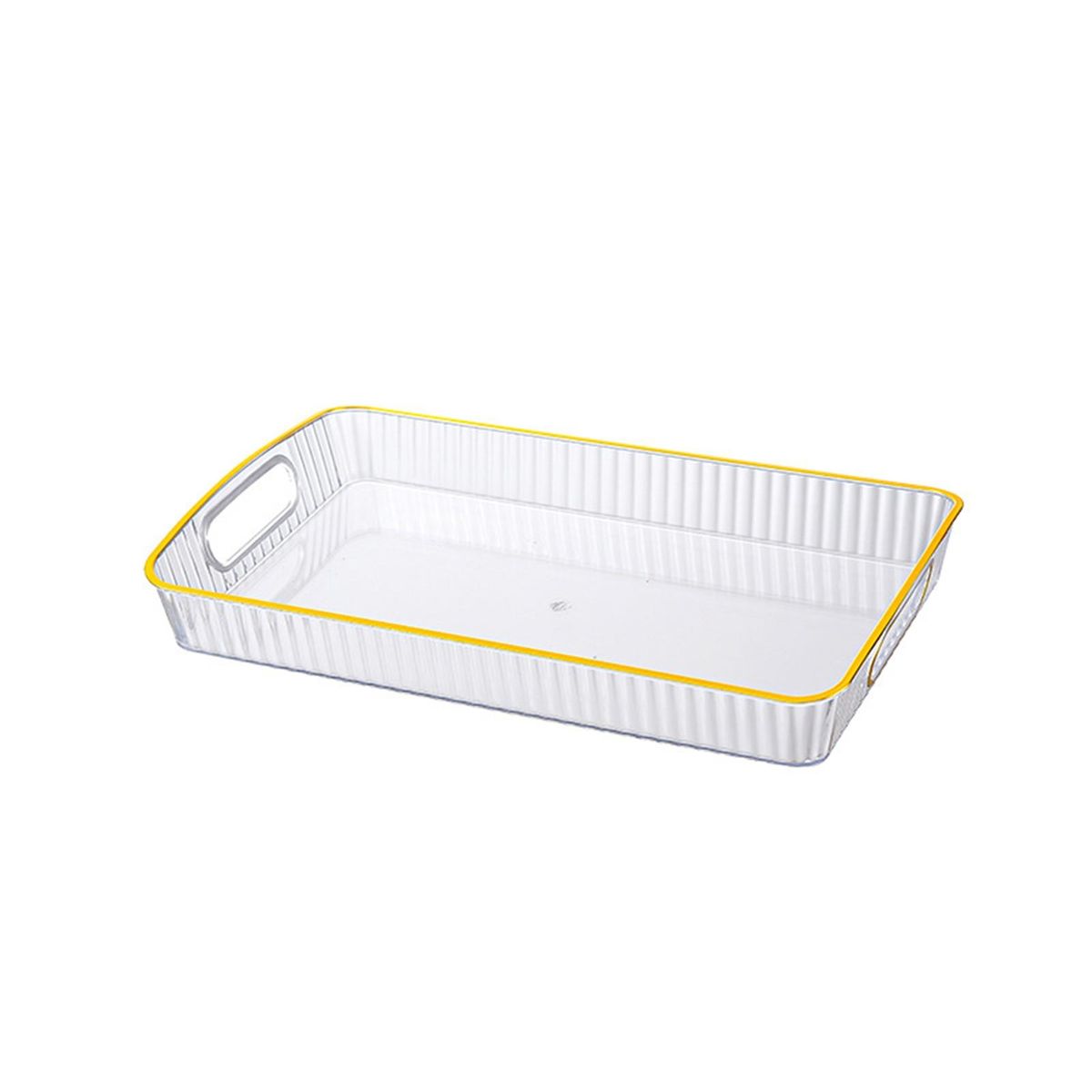 Dessert Table Display Tray Transparent Thickened Serving Tray for Tea White