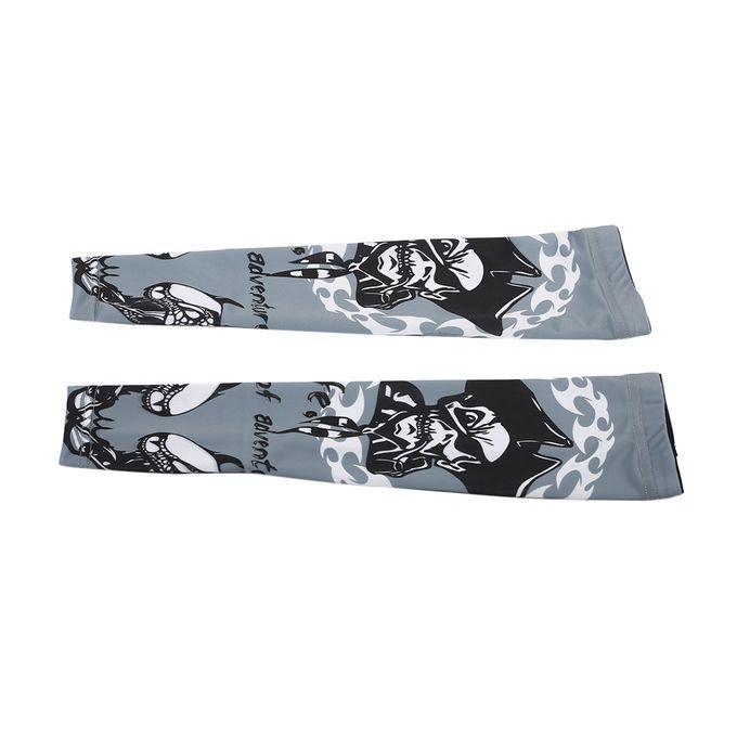 REALTOO Summer Cycling Sunscreen Arm Sleeve Floral Printed Arm Sleeve Cuff Gray