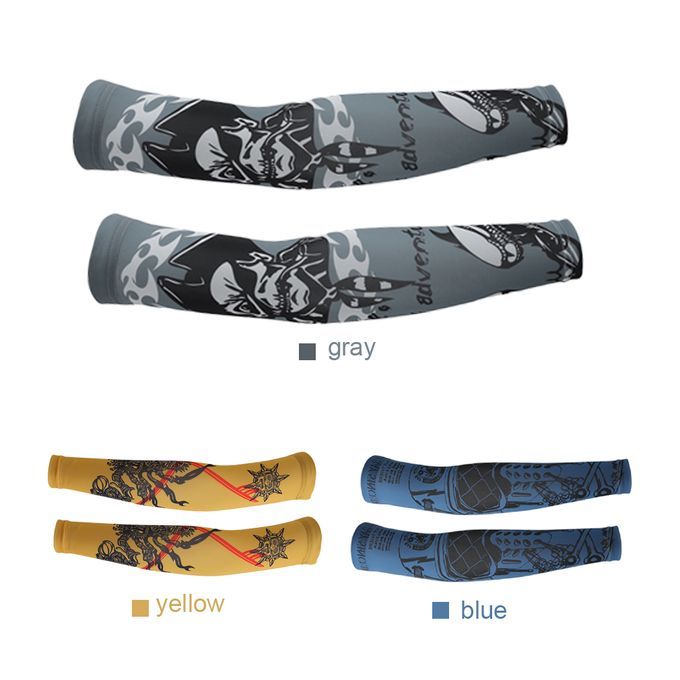 REALTOO Summer Cycling Sunscreen Arm Sleeve Floral Printed Arm Sleeve Cuff Gray