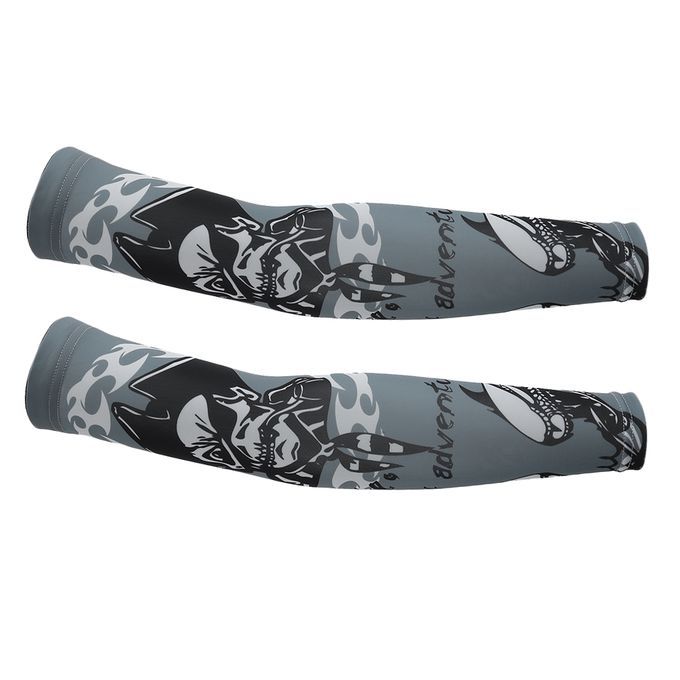 REALTOO Summer Cycling Sunscreen Arm Sleeve Floral Printed Arm Sleeve Cuff Gray