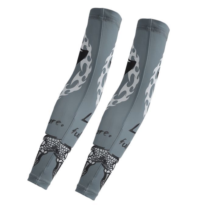 REALTOO Summer Cycling Sunscreen Arm Sleeve Floral Printed Arm Sleeve Cuff Gray
