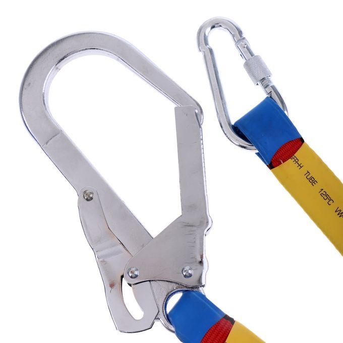 22KN Climbing Arborists Safety Harness Belt Lanyard With Carabiner