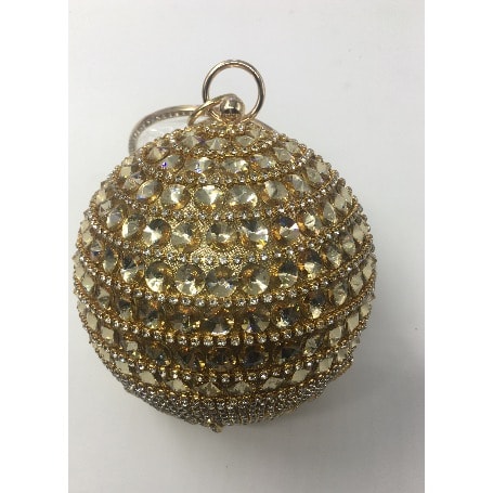 Round Stone Studded Purse - Gold