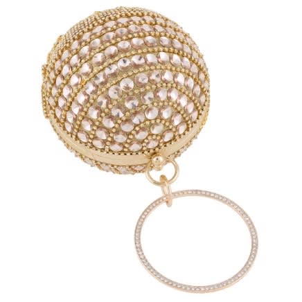 Round Stone Studded Purse - Gold