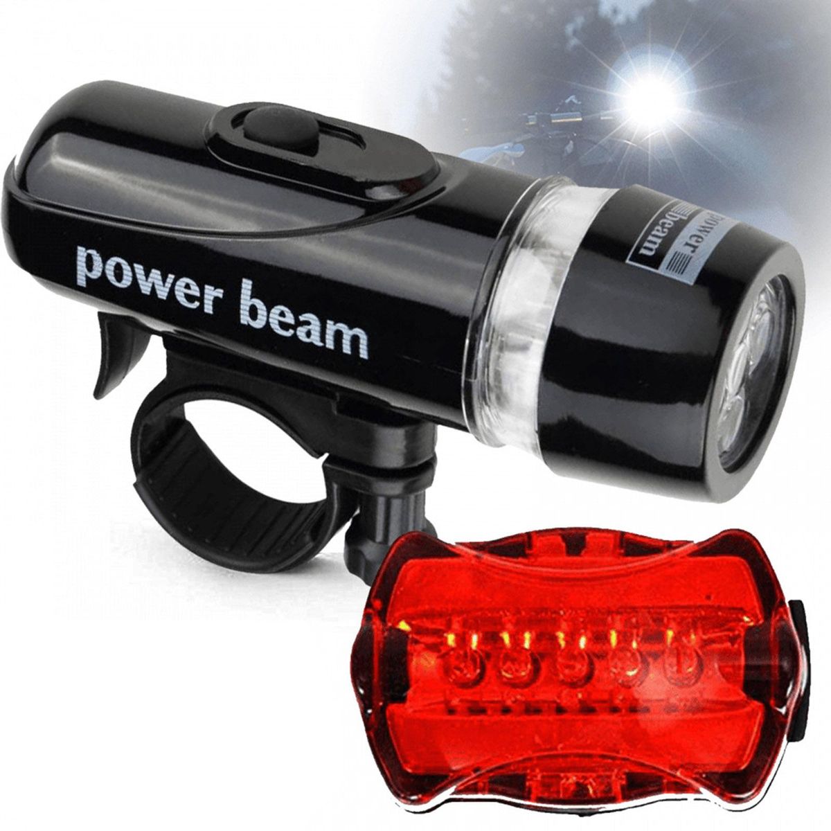 Bike Front Rear Light Set Bicycle LED Headlight Flashlight Taillight Night Cycling Lamp Kit Mountain Bike Rear Light Lamp