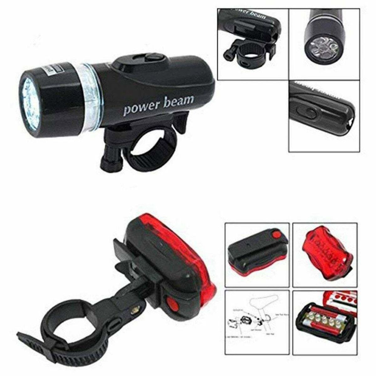 Bike Front Rear Light Set Bicycle LED Headlight Flashlight Taillight Night Cycling Lamp Kit Mountain Bike Rear Light Lamp