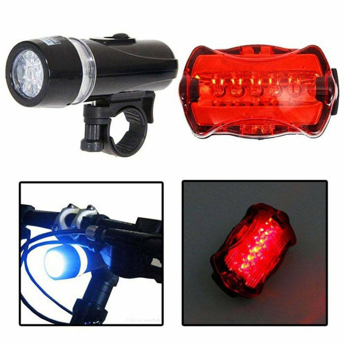 Bike Front Rear Light Set Bicycle LED Headlight Flashlight Taillight Night Cycling Lamp Kit Mountain Bike Rear Light Lamp