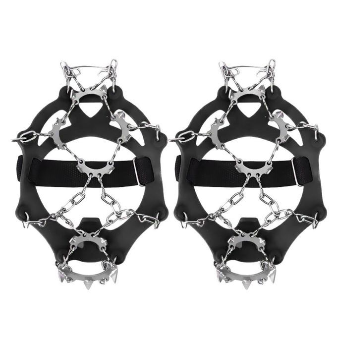 1 Pair 13 Tooth Ice Cleats Crampons For Walking Climbing Black L