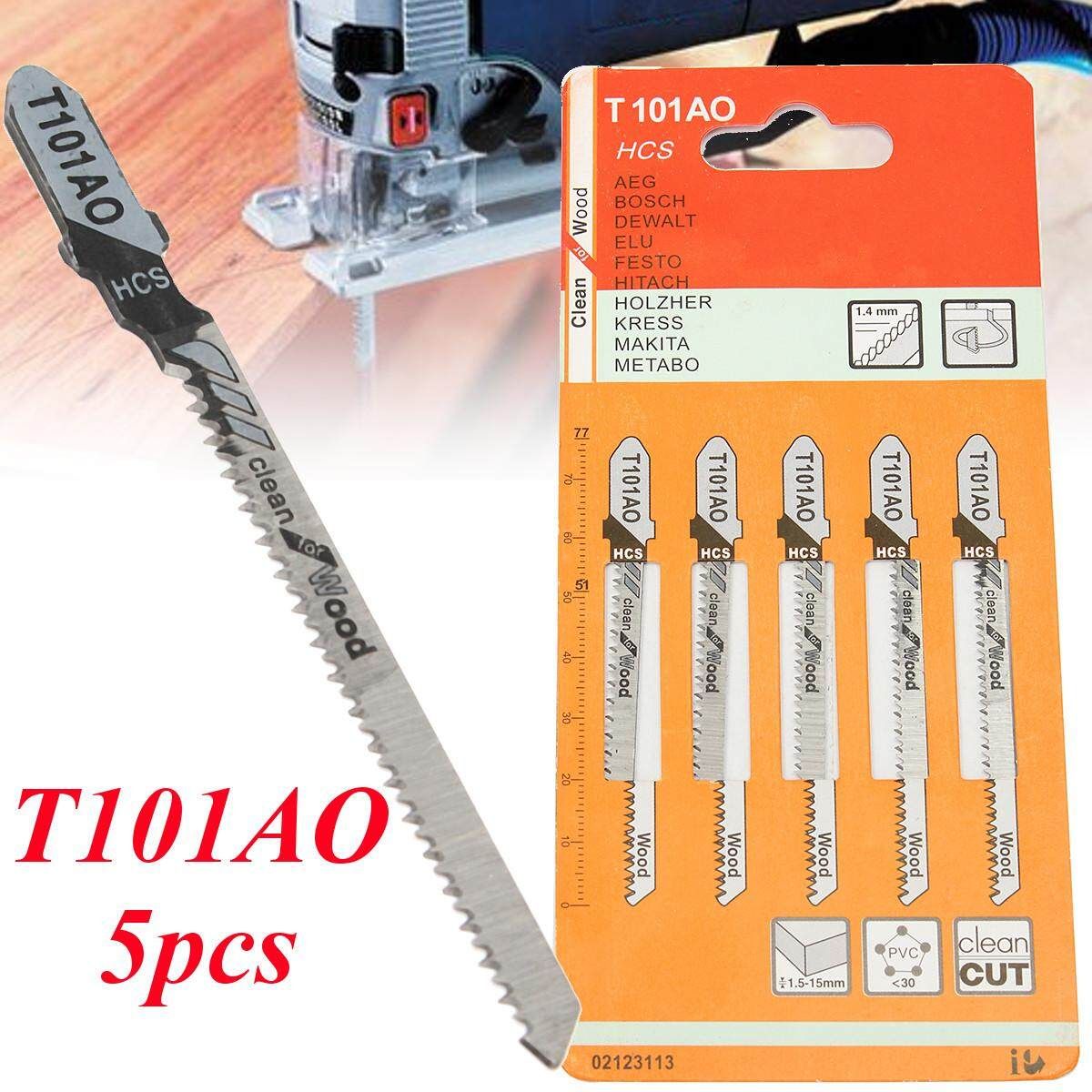 5pcs/lots T101AO HCS T-Shank Jigsaw Curve Tool For Wood Plastic