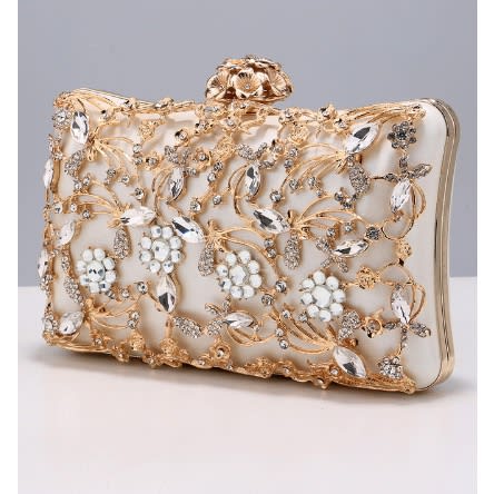 Floral Studded Unique Clutch Purse 1
