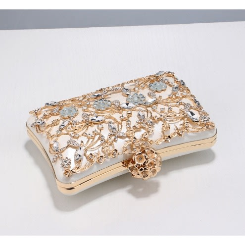 Floral Studded Unique Clutch Purse 1