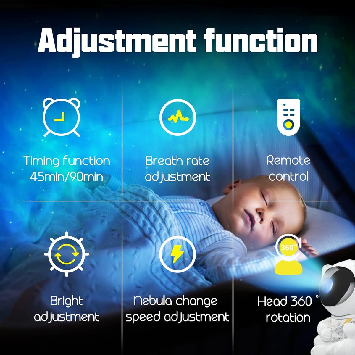 Astronaut Starry Sky Galaxy Stars Projector Lamp Night Light
